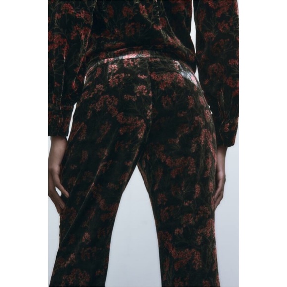 NWT Zara The Charlotte Velvet Pants Size Medium - Picture 5 of 12